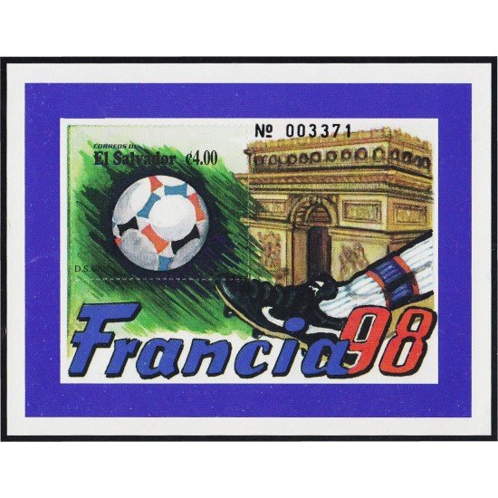 El Salvador HB 43 1998 Campeonato de Fútbol Francia 98 MNH El Salvador HB 43 1998 Campeonato de Fútbol Francia 98 MNH