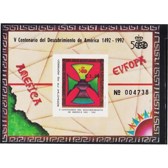 El Salvador HB 41 1993 V Centenario del descubrimiento de América MNH