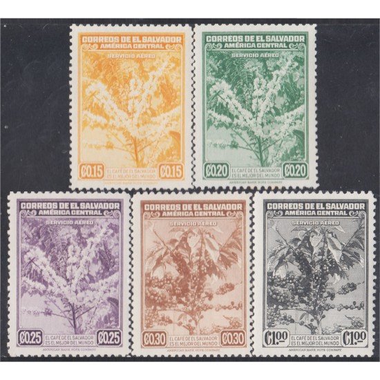 El Salvador A- 68/72 1940 Café del salvador MNH El Salvador A- 68/72 1940 Café del salvador MNH