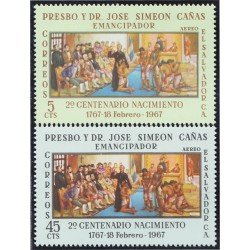 El Salvador A- 218/19 1967 José Simeón Cañas MNH El Salvador A- 218/19 1967 José Simeón Cañas MNH