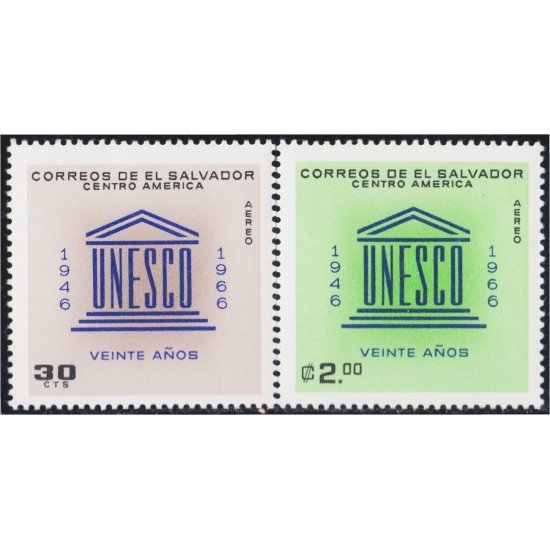El Salvador A- 212/13 1966 UNESCO MNH El Salvador A- 212/13 1966 UNESCO MNH