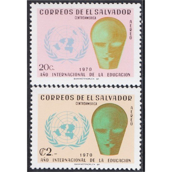 El Salvador A- 271/72 1970 Año Internacional de la Educación MNH El Salvador A- 271/72 1970 Año Internacional de la Educación MNH