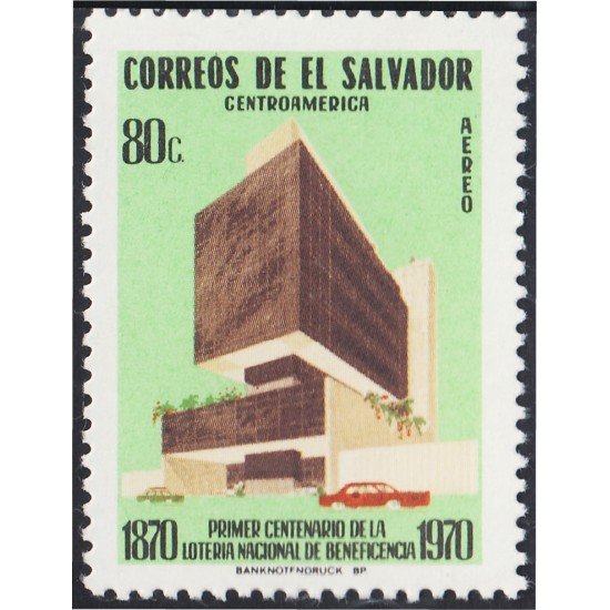 El Salvador A- 270 1970 100 Años de la Lotería Nacional de Beneficencia MNH El Salvador A- 270 1970 100 Años de la Lotería Nacional de Beneficencia MNH