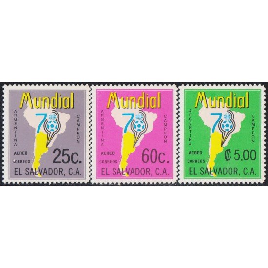 El Salvador A- 406/08 1978 Copa Mundial de Fútbol en Argentina MNH