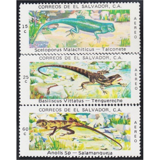 El Salvador A- 362/64 1976 Fauna Lagartos MNH