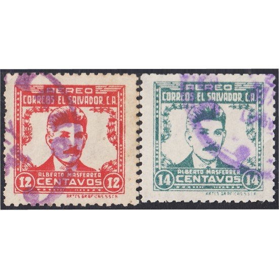 El Salvador A- 87/88 1946 Alberto Masferrer usados El Salvador A- 87/88 1946 Alberto Masferrer usados