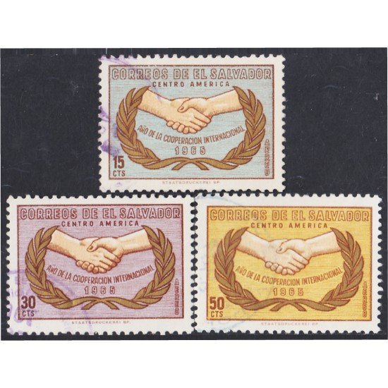 El Salvador A- 200/02 1965 Año de la Cooperación Internacional usados El Salvador A- 200/02 1965 Año de la Cooperación Internacional usados