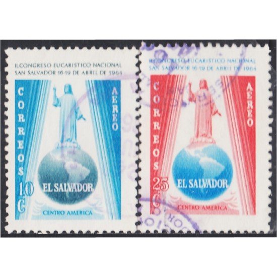 El Salvador A-189/90 1964 II Congreso Eucarístico Nacional usados El Salvador A-189/90 1964 II Congreso Eucarístico Nacional usados