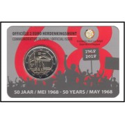 Bélgica 2018 Cartera Oficial Coin Card Moneda 2 € conmemorativo Mayo del 68 