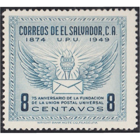 El Salvador 563 1949 75 Aniversario de la UPU MH El Salvador 563 1949 75 Aniversario de la UPU MH