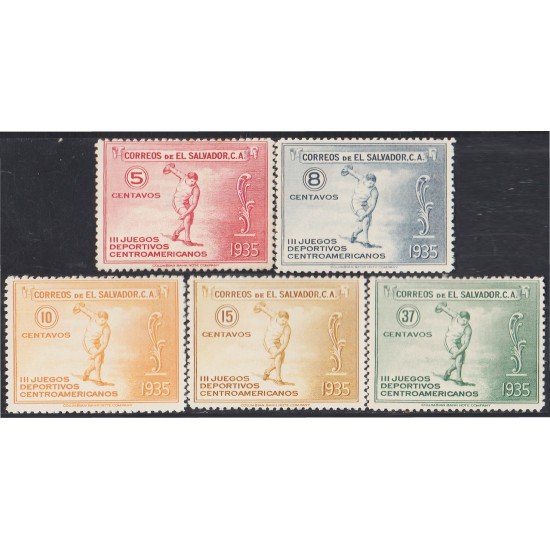El Salvador 491/95 1935 3º Juegos deportivos de América Central MH El Salvador 491/95 1935 3º Juegos deportivos de América Central MH