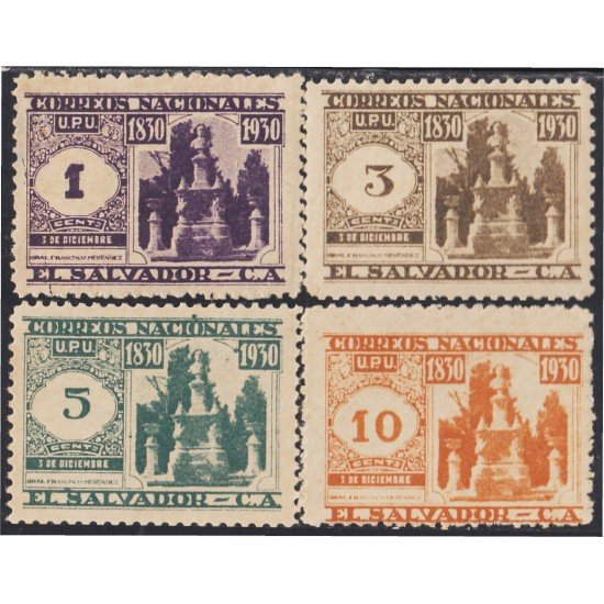 El Salvador 469/72 1930 Centenario de la muerte de Francisco Menéndez MH El Salvador 469/72 1930 Centenario de la muerte de Francisco Menéndez MH