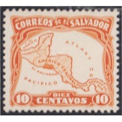 El Salvador 454 1924/26 Mapa de América Central MH El Salvador 454 1924/26 Mapa de América Central MH