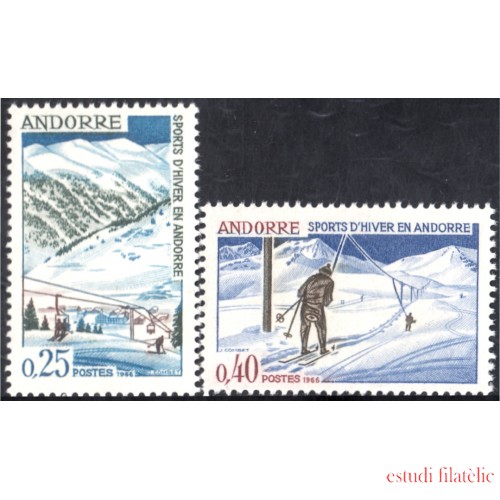 Andorra Francesa 175/76 1966 Deportes de invierno MNH