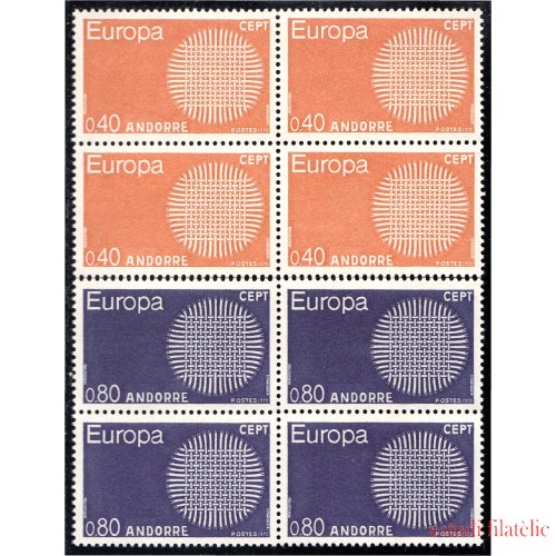 Andorra Francesa 202/03 Bl.4 1970 Europa MNH