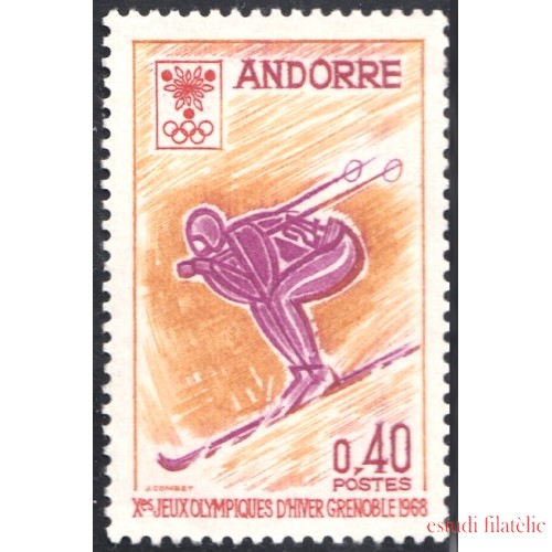 Andorra Francesa 187 1968 Juegos Olímpicos de Invierno Grenoble MNH