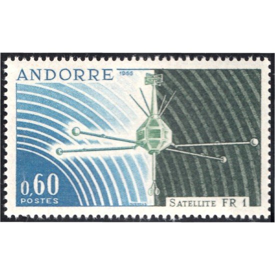 Andorra Francesa 177 1966 Satélite FR 1 MNH Andorra Francesa 177 1966 Satélite FR 1 MNH