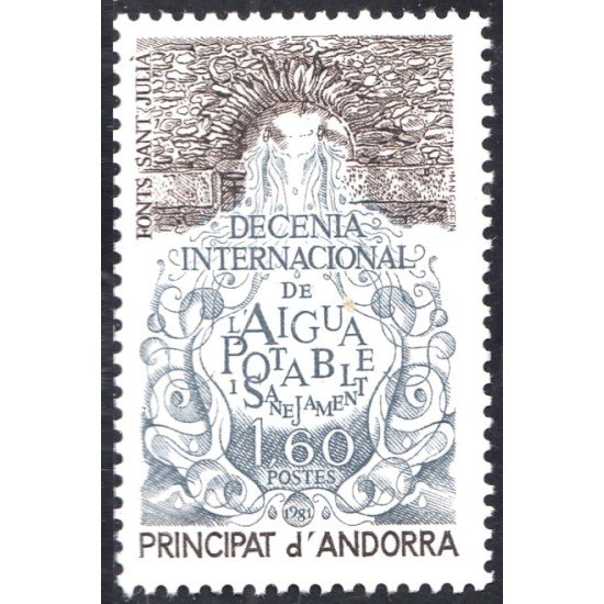 Andorra Francesa 298 1981 Agua Potable MNH Andorra Francesa 298 1981 Agua Potable MNH