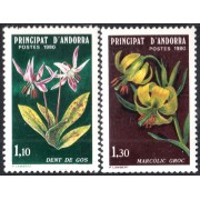 Andorra Francesa 286/87 1980 Flores flowers MNH