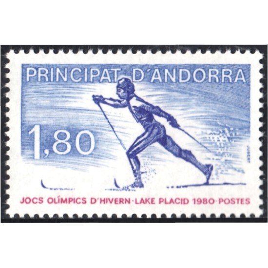 Andorra Francesa 283 1980 Juegos Olímpicos de Salt Lake Placid MNH Andorra Francesa 283 1980 Juegos Olímpicos de Salt Lake Placid MNH