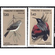 Andorra Francesa 294/95 1981 Aves Pájaros Birds MNH