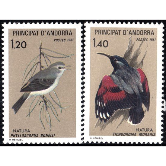 Andorra Francesa 294/95 1981 Aves Pájaros Birds MNH Andorra Francesa 294/95 1981 Aves Pájaros Birds MNH