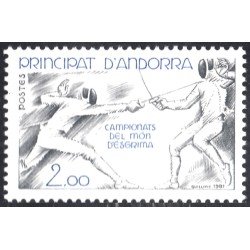 Andorra Francesa 296 1981 Campeonato del mundo de Esgrima MNH Andorra Francesa 296 1981 Campeonato del mundo de Esgrima MNH