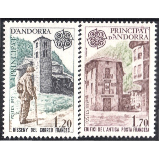 Andorra Francesa 276/77 1979 Edificio Postal Correo Francés MNH Andorra Francesa 276/77 1979 Edificio Postal Correo Francés MNH