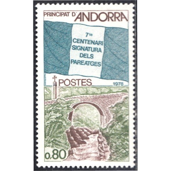Andorra Francesa 268 1978 7º centenario firma de los pareadges MNH