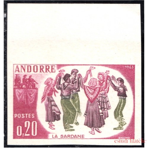 Andorra Francesa 166 1963 Folclore danza MNH Sin dentar
