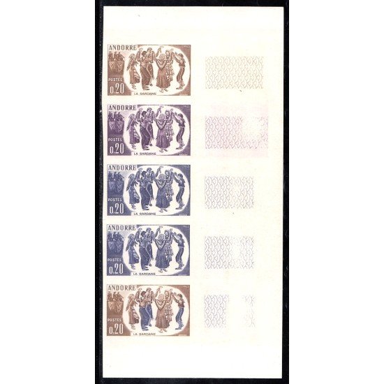 Andorra Francesa 166 1963 Folclore la sardanaMNH Pruebas Sin dentar Andorra Francesa 166 1963 Folclore la sardanaMNH Pruebas Sin dentar
