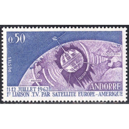 Andorra Francesa 165 1962 T. Espaciales MNH Andorra Francesa 165 1962 T. Espaciales MNH
