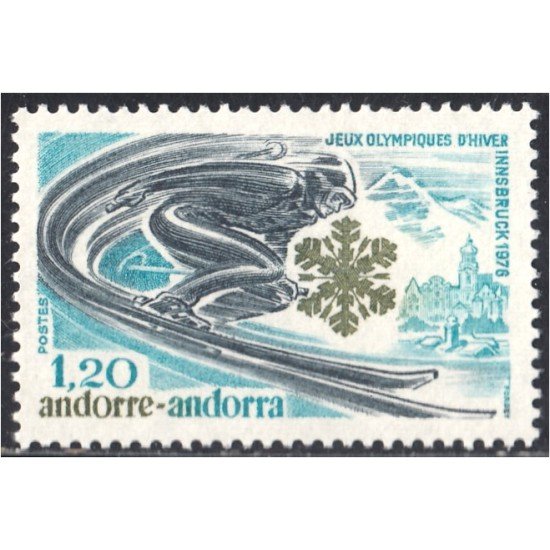 Andorra Francesa 251 1976 Juegos Olímpicos de Insbruck MNH Andorra Francesa 251 1976 Juegos Olímpicos de Insbruck MNH