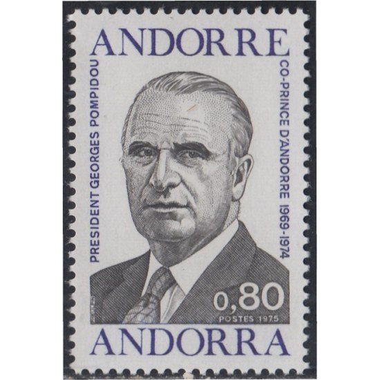 Andorra Francesa 249 1975 Presidente Georges Pompidou MNH