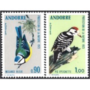 Andorra Francesa 232/33 1973 Aves Pájaros Birds MNH