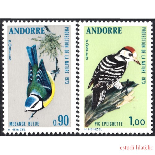 Andorra Francesa 232/33 1973 Aves Pájaros Birds MNH
