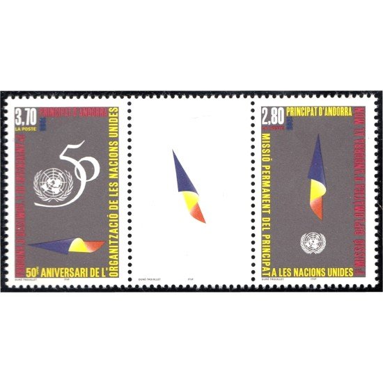 Andorra Francesa 464/65A 1995 50 Aniversario de las Naciones Unidas MNH Andorra Francesa 464/65A 1995 50 Aniversario de las Naciones Unidas MNH
