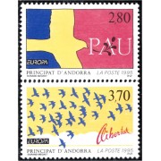 Andorra Francesa 457/58 1995 Europa Paz MNH