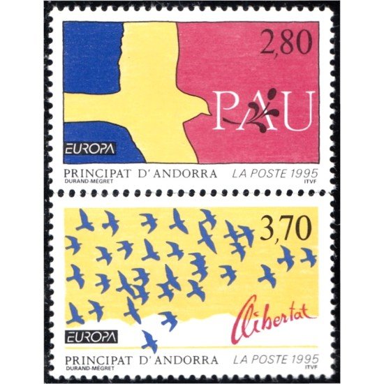 Andorra Francesa 457/58 1995 Europa Paz MNH Andorra Francesa 457/58 1995 Europa Paz MNH