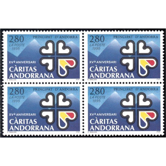 Andorra Francesa 456 Bl.4 1995 Cáritas Andorranas MNH Andorra Francesa 456 Bl.4 1995 Cáritas Andorranas MNH