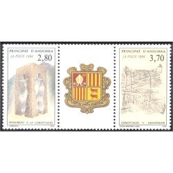 Andorra Francesa 442/43-A 1994 La Constitución MNH Andorra Francesa 442/43-A 1994 La Constitución MNH