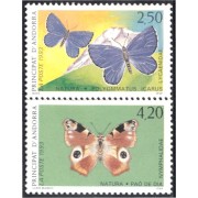Andorra Francesa 432/33 1993  Mariposas Butteflies  MNH
