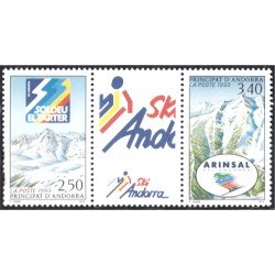 Andorra Francesa 425/26A 1993 Ski Andorra MNH Andorra Francesa 425/26A 1993 Ski Andorra MNH