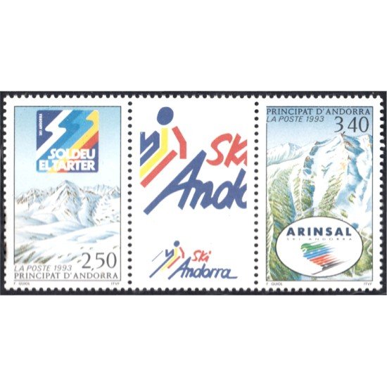 Andorra Francesa 425/26A 1993 Ski Andorra MNH Andorra Francesa 425/26A 1993 Ski Andorra MNH