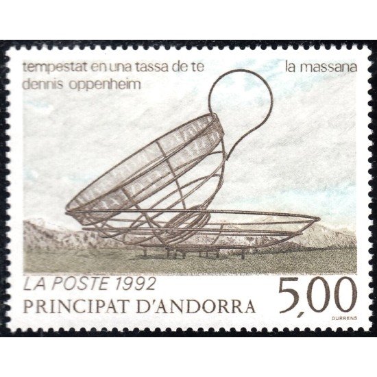 Andorra Francesa 424 1992 Obra Artística de Dennis Oppenheim  MNH