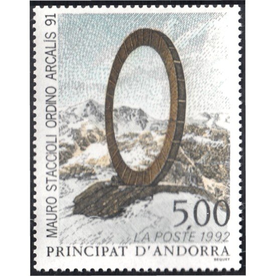 Andorra Francesa 423 1992 Obra Artística de Mauro Staccioli MNH Andorra Francesa 423 1992 Obra Artística de Mauro Staccioli MNH