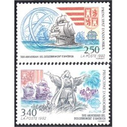 Andorra Francesa 416/17 1992 500 Aniversario del descubrimiento de América MNH Andorra Francesa 416/17 1992 500 Aniversario del descubrimiento de América MNH