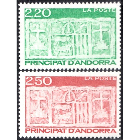 Andorra Francesa 410/11 1991 Escudo primitivo del Valles MNH Andorra Francesa 410/11 1991 Escudo primitivo del Valles MNH