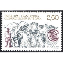 Andorra Francesa 407 1991 Campeonato del mundo de Petanca MNH Andorra Francesa 407 1991 Campeonato del mundo de Petanca MNH