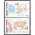 Andorra Francesa 405/06 1991 Animales Cordero Vaca MNH